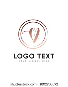 Creative modern script letter type V logo template, Vector logo for business and company identity 
