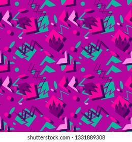 Creative modern seamless pattern in memphis style. Colorful abstract background for wallpapers, design.