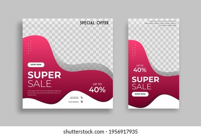 Kreative moderne Set-SOZIAL-Media-Post und Story-Design-Vorlage für Promotion, Internet-Werbung. Vektorgrafik.