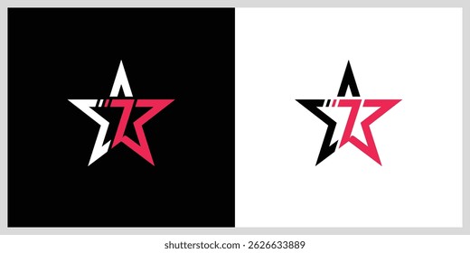 Creative modern seven star logo design template.