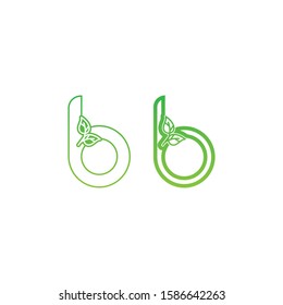 Creative and modern Sign the letter B logo with leaf Branding Identity Corporate vector logo design template