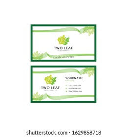 Creative modern simple elegant business card  with leaf/ tree design  Vector abstract template  