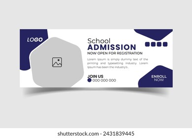 creative modern simple Facebook cover design for School admission design