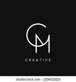 Creative modern and simple letter CM, MC initials logo design.