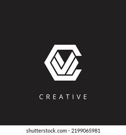 Creative Modern Simple Letter CW WC Logo Design, Editable in Vector Format in Black and White Color