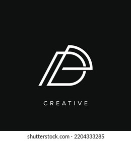 Carta creativa moderna y simple PD, diseño del logo de las iniciales DP.