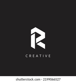 Creative Modern Simple Letter PR, RP, P, R Logo Design, Editable in Vector Format in Black and White Color.