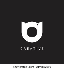Creative Modern Simple Letter RJ, JR Logo Design, Editable in Vector Format in Black and White Color.