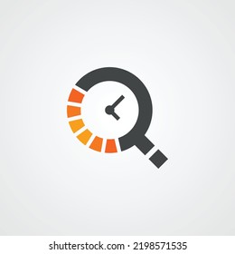 Creative modern simple Q letter fast time icon logo vector.