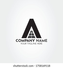 Creativo, moderno, simple vector del logo de una carretera