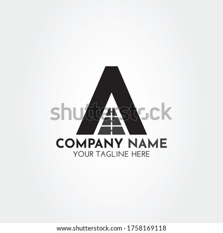 Creative, modern, simple A road logo vector