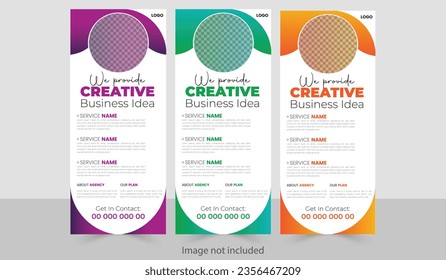 Creative Modern Simple Rollup Banner Design Template with Diffrent color variations