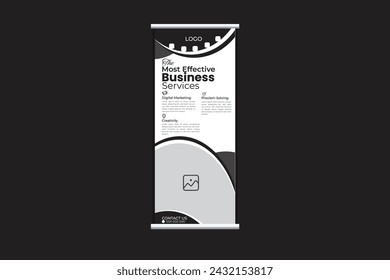 Kreatives modernes einfaches Roll-up-Banner-Design für Business-Services-Vorlage