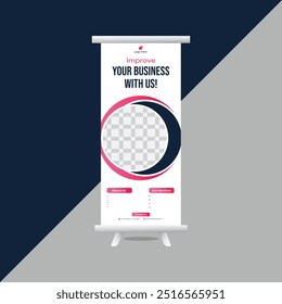 Diseño creativo, moderno y sencillo de Anuncio de rollup para empresas y agencias.