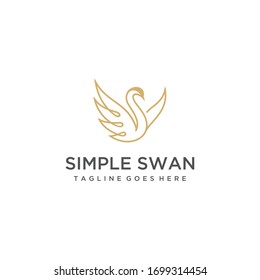 Creative modern simple Swan clean logo design template