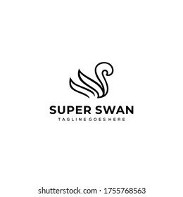 Creative modern simple Swan clean logo design template