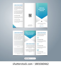 creative, modern, and simple tri fold brochure design template vector, corporate business flyer layout on a4 paper