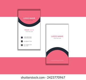 creative modern and simple vertical business card design template.