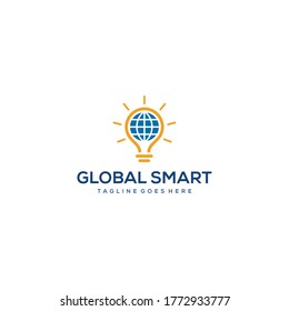 Ilustración vectorial del logotipo del mundo inteligente moderno