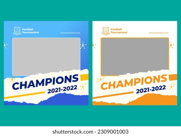 Creative modern soccer champions instagram post template	
