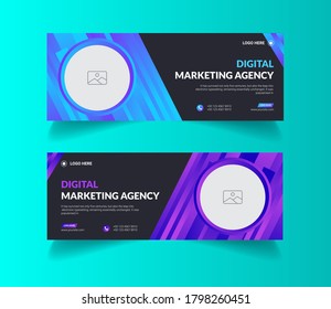 Diseño de banners creativos y modernos en las redes sociales para tu marketing digital. Banner editable de anuncios en sitios web, anuncios promocionales, plantilla vectorial. 