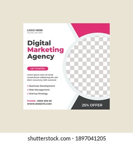 Creative and Modern Social media post template design. Corporate and business social media post banner with Square size.