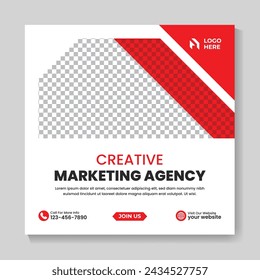 Creative modern social media post design template for business, webinars, marketing