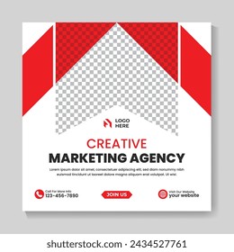 Creative modern social media post design template for business, webinars, marketing