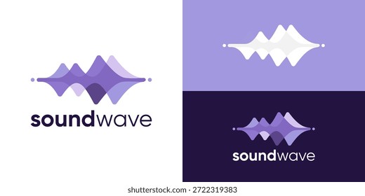 Creative modern sound audio logo template. Sound wave vibration logo design vector illustration.