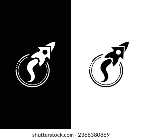 Creative Modern Space Logo. Black and White Logo. Usable for Business Logos. Flat Vector Logo Design Template Element