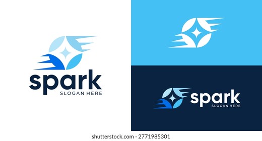 Creative modern spark logo template. Starburst logo design vector illustration.