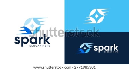 Creative modern spark logo template. Starburst logo design vector illustration.