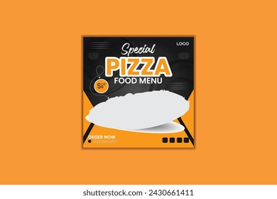 creative modern special pizza food menu for social media post design 
