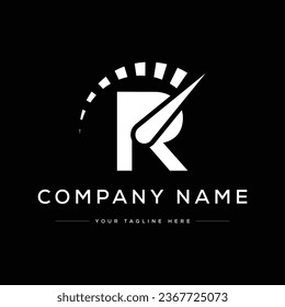 Creative Modern Speed Letter R Logo. Black and White Logo. Usable for Business Logos. Flat Vector Logo Design Template Element