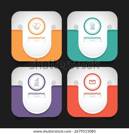 Creative Modern Square Infographic Template with Business Icon and Information Details