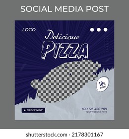 Creative Modern Square Social Media Food Post Design Template Vector 