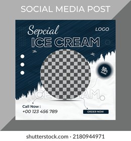 Creative Modern Square Social Media Food Post Design Template Vector

