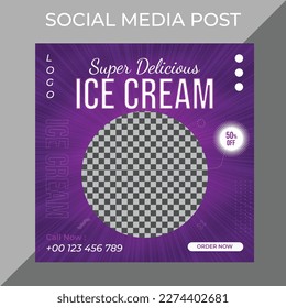 Creative Modern Square Social Media Food Post marketing social media post or web banner template design with abstract background, logo and icon. 