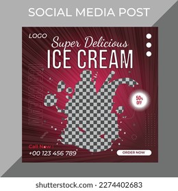 Creative Modern Square Social Media Food Post marketing social media post or web banner template design with abstract background, logo and icon. 