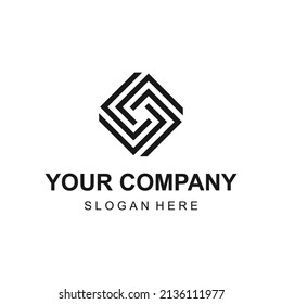 Creative modern square spiral logo for business company