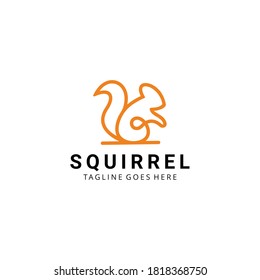 Creative modern squirrel animal logo template. Vector illustration