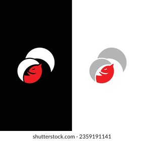 Creative Modern squirrel Logo. Red Logo on Black Background. Usable for Business Logos. Flat Vector Logo Design Template Element