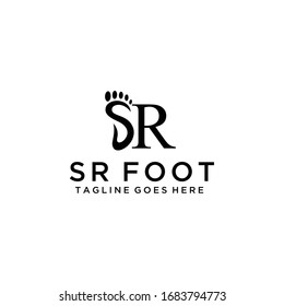 Creative modern S,R footprints sign logo design.