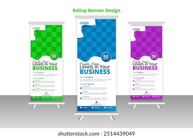 Creative modern stands roll up  banner design layout . Professional roll up banner template .