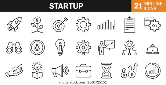 "Creative and Modern Startup Icon Depicting Innovation and Growth with Dynamic Design Elements"