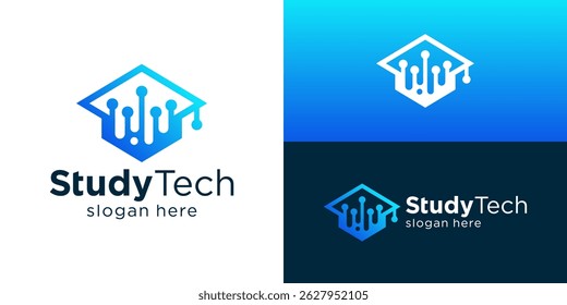 Creative modern study tech logo template. Education tech logo design vector illustration.