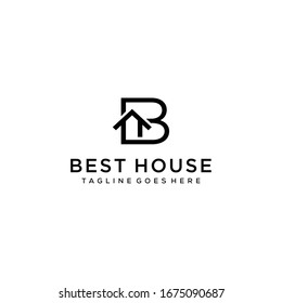Casa de estilo moderno con diseño de logotipo B