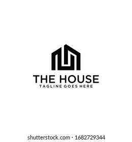 Creative modern style house sign logo design template