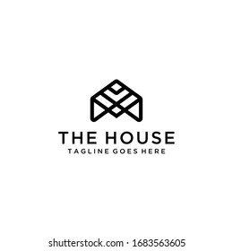 Creative modern style house sign logo design template