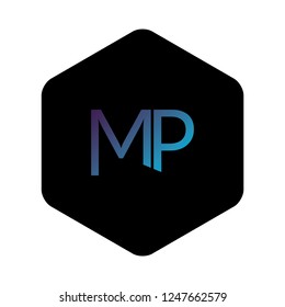 creative modern stylish connected fashion brands MP initial based letter icon logo